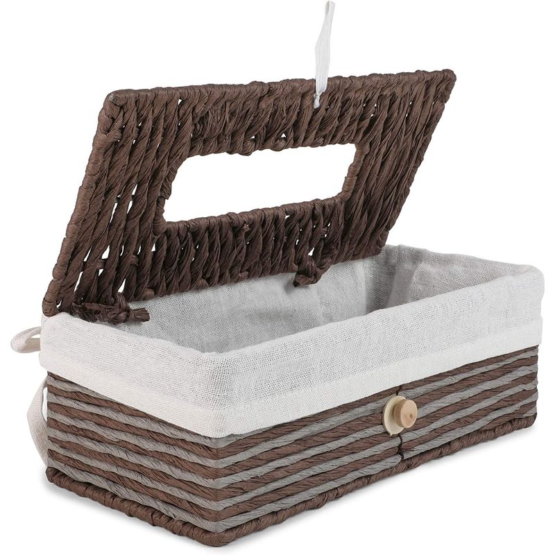 Juvale Woven Rectangular Tissue Box, Farmhouse Decor (Brown, 10 x 5.5 x 4 in)