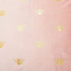 Juvale Velvet Throw Pillow Cover, Light Pink with Gold Bees (18 x 18 Inches)