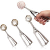 Juvale Ice Cream Scoops, Solid Stainless Steel Cookie Scoop in 3 Sizes (3 Pack)