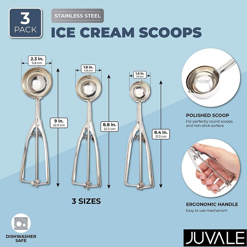 Ice Cream Scoop, Scoop Set, Stainless Steel Ice Cream Scooper With