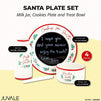 Cookies for Santa Plate Set with Milk Jar, Reindeer Treat Bowl, Chalk (4 Pieces)