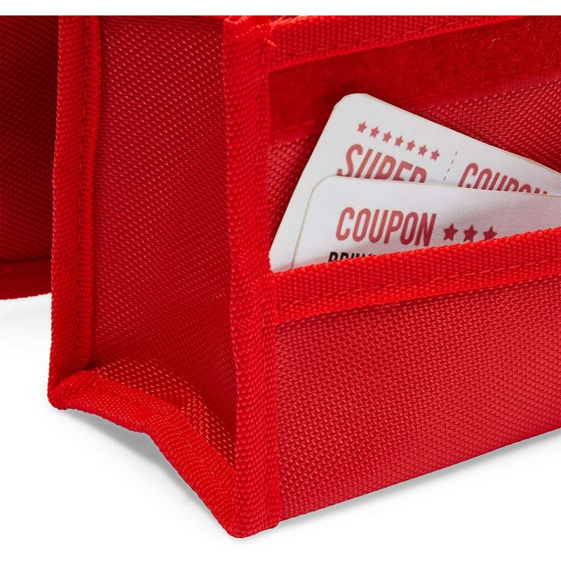 Coupon Organizer with 24 Dividers and 24 Labels (8.8 x 3.5 x 6.2 in, Red)