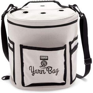 Portable Yarn Storage Bag with Dividers (Grey, 11.8 x 9.8 Inches)