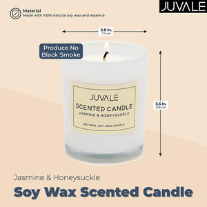 Soy Wax Scented Candle, Jasmine and Honeysuckle (3.5 x 2.8 Inches)