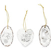 Resin Christmas Ornaments, Silver Nativity and Reindeer Decor (2.5 in, 3 Pack)