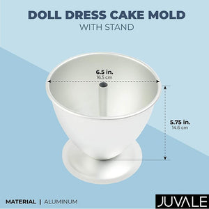 Doll Dress Cake Pan Dome for Baking (Silver, 6 Inches)