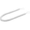 White Rope Curtain Tiebacks with Hooks, Holdbacks for Drapes (26 in, 2 Pairs)