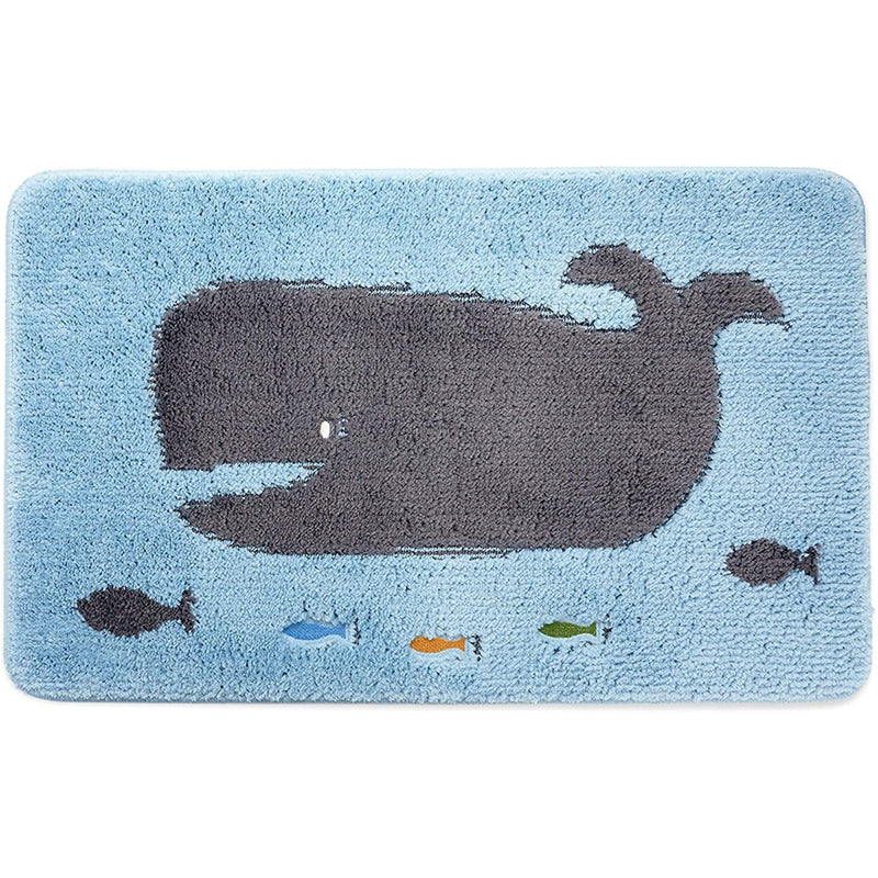 Non Slip Bath Mat, Kid's Bathroom Decor, Whale Rug (30.7 x 18.9 In)