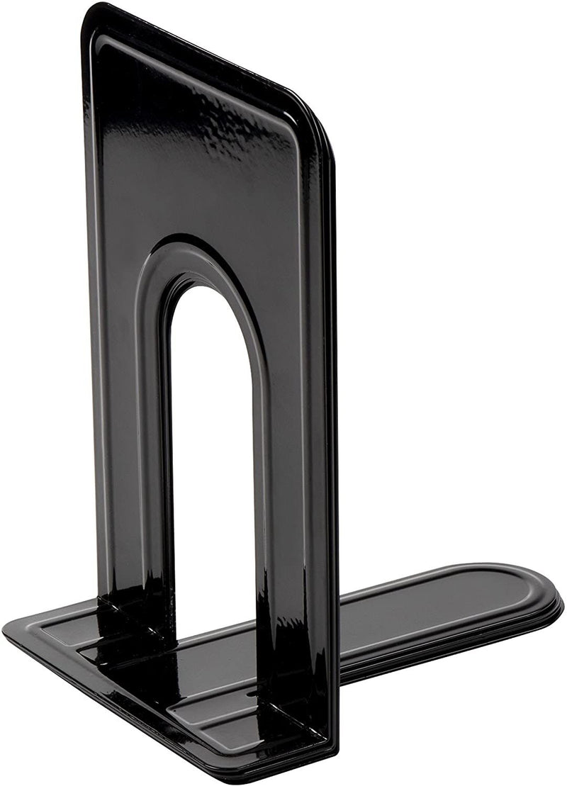 Juvale Bookends for Shelves – 8-Piece Heavy Duty Book Ends for Heavy Books, Nonskid Metal Bookend Supports, Book Stoppers, Book Shelf Holder - L7.3 x H9 x W5.8 Inches, Black