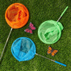 Pack of 3 Butterfly Nets - Telescopic Bug Catching Nets for Kids - Expands up to 34 Inches, 8 x 14.25 Inches, Green, Blue, Orange