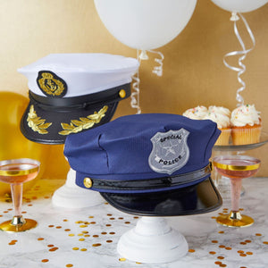 Police Hat and Sea Captain Cap for Adults Costume Party Supplies (2 Piece Set)
