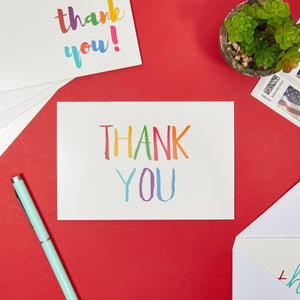 Rainbow Thank You Cards with Envelopes, Bulk Boxed Set (4x6 In, 144 Pack)