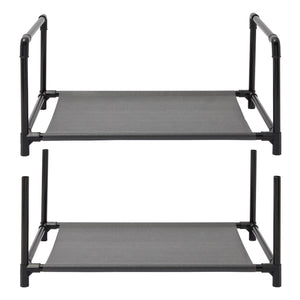2 Pack Black 4-Tier Narrow Shoe Rack for Entryway, Metal Free Standing Shelf Organizer for Closet (17 x 11 x 30 In)