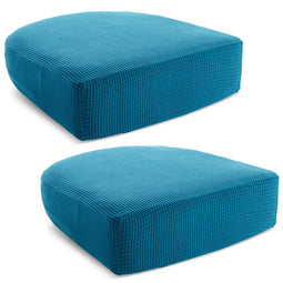 2 Pack Stretch Couch Cushion Slipcovers, Reversible Polyester Outdoor Sofa Protectors (Small, Teal)