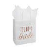 Bridal Shower Party Gift Bags with Tissue Paper, Team Bride and Groom (Set of 20)