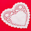 Paper Lace Doilies, Heart Shaped Table Top Decor for Valentines (8 x 9 in, 300 Pack)