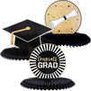 Graduation Party Centerpiece, 3 Designs Paper Honeycomb Decorations (3 Pieces)