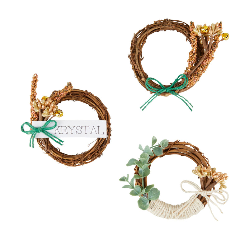 12 Pack Small Grapevine Wreaths for Crafts, DIY Wedding Decorations, Christmas Ornaments, Holiday Decor (4 Inches)