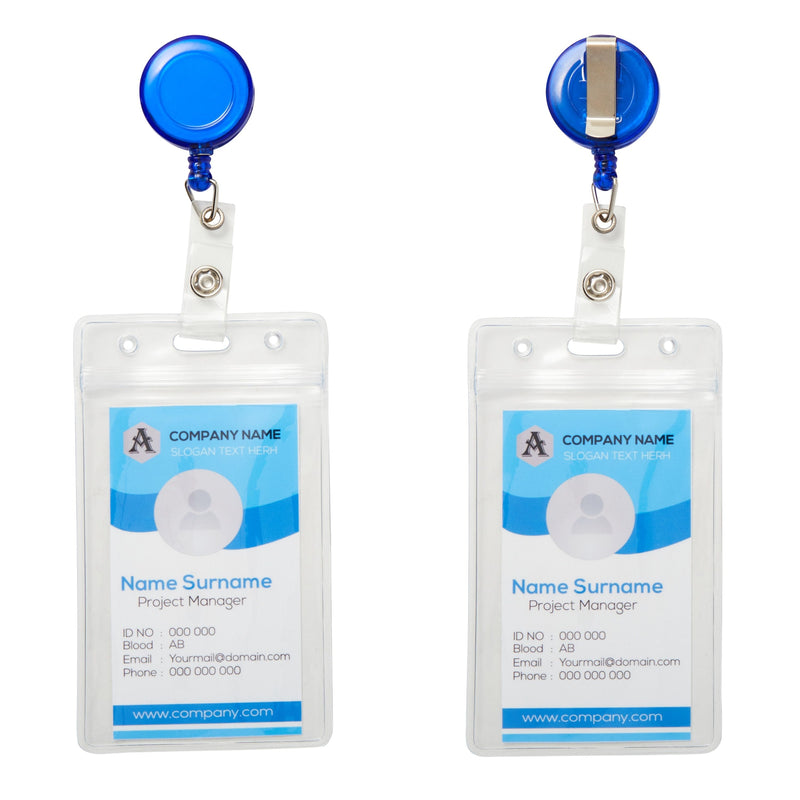 100 Pack Retractable Badge Reel, ID Holders for Nurses and Teachers, Office Supplies, 10 Transparent Colors (26.5 In)