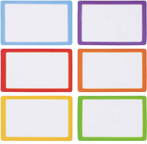 600 Stickers, Colorful Plain Name Tag Labels for Classroom, School Supplies for Teachers, 6 Colors, 3.5 x 2 In