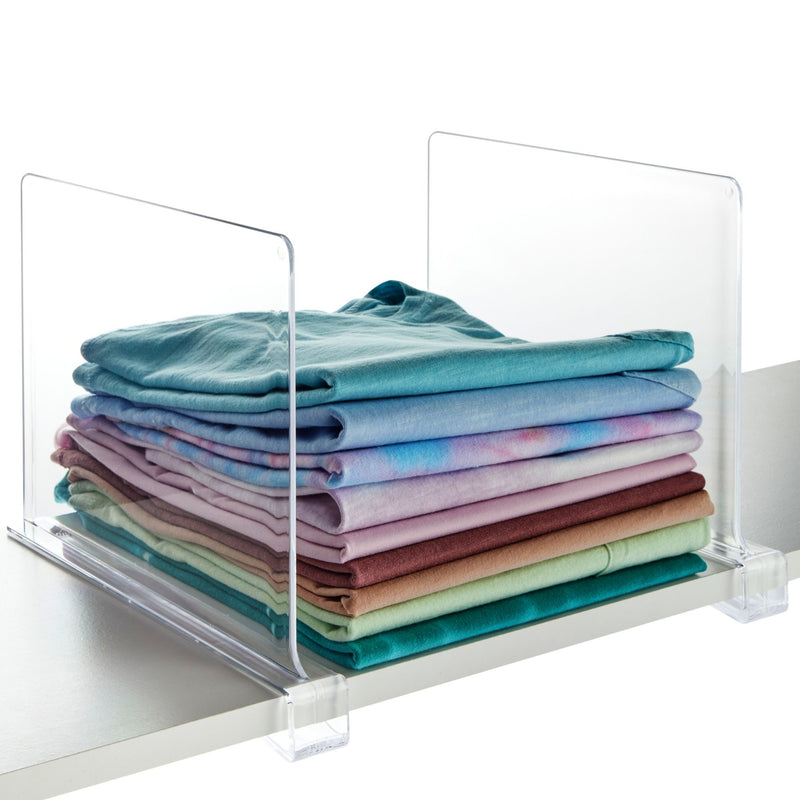 6 Pack Clear Shelf Dividers for Closet Organization, Clothes Dividers for Shelves (8.25 x 11 In)