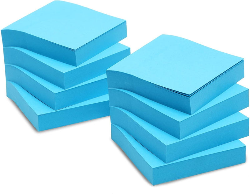 Bright Blue Sticky Notes (3 x 3 in, 8 Pack)