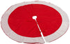 Juvale Christmas Tree Skirt, Red and White Velvet Tree Skirt, Holiday Xmas Decor (60 in)