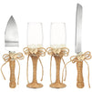 Wedding Supplies, Cake Knife, Pie Server, Toasting Champagne Glasses (4 Pieces)