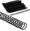 Black Spiral Binding Coils, Plastic Spines for 130 Sheets (12 in, 16mm, 4:1 Pitch, 100 Pack)