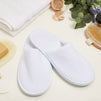 12 Pairs Disposable Non-Slip Closed Toe Slippers for Hotels and Spas, Womens US Size 12, Mens Size 11 (White)