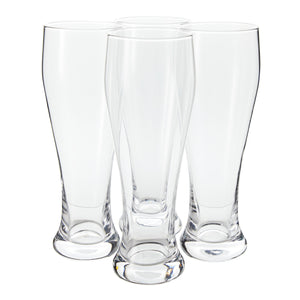 Set of 4 Tall 23 Oz Pilsner Beer Glasses, Clear Drinking Glassware