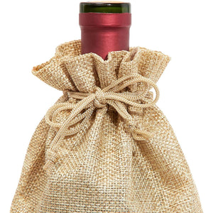 Wine Burlap Gift Bags with Drawstring (13 In, 24 Pack)