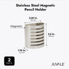 Magnetic Pencil Holder for Refrigerator, Locker, Office (Stainless Steel, 2 Pack)