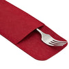 Felt Table Placemats Set of 8 for Dining Table and Kitchen Decor with Drink Coasters and Cutlery Pouches (Dark Red, 24 Pieces)