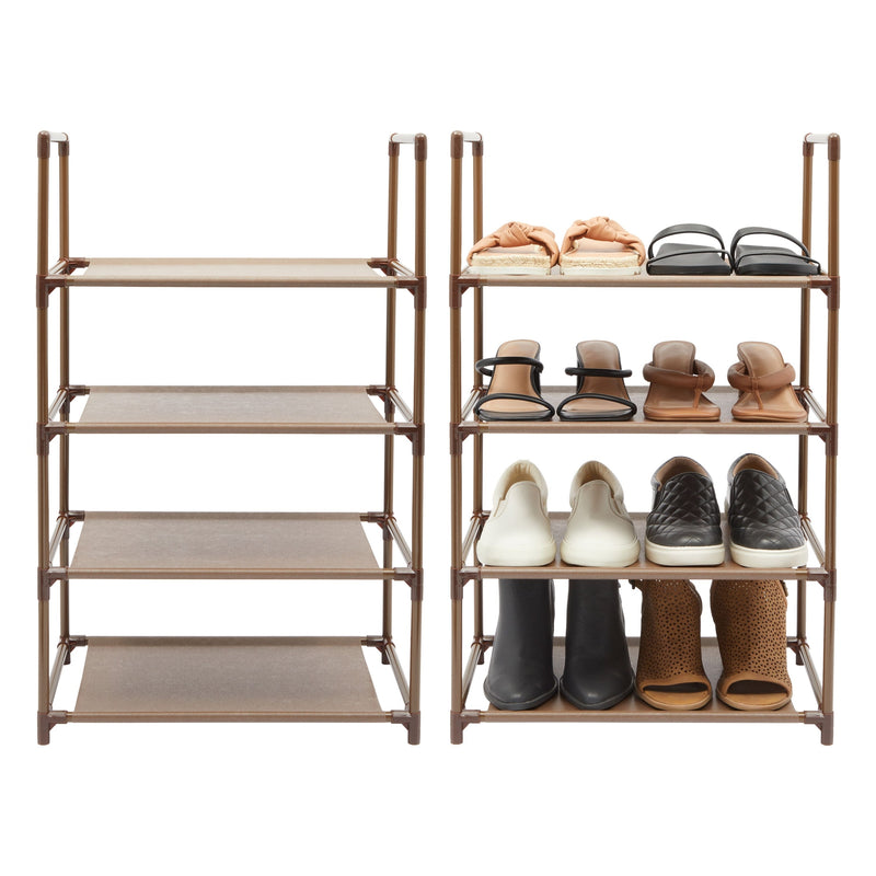 Juvale Free Standing 3 Tier 18 Pair Shoe Rack Shelf Organizer For