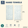 Bathroom Hand Towels Set with Green Chevron Pattern (13.3 x 29 in, 4 Pack)