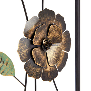Metal Flower Wall Decor for Living Room, Wall Art for Gifts, Weddings, Housewarming (12 x 35 In)