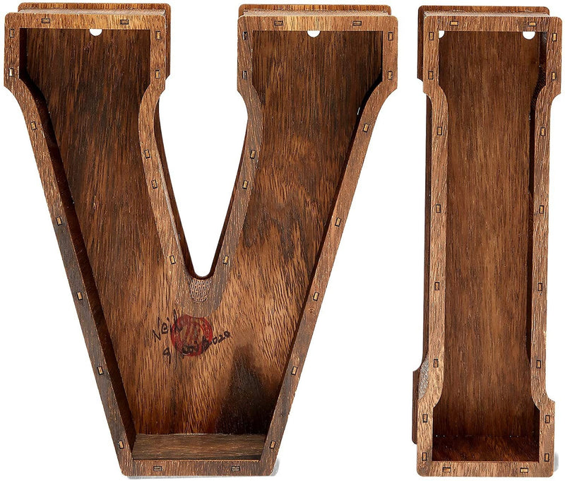VINO Letters Wine Cork Holder (1 Set) - Brown Wood