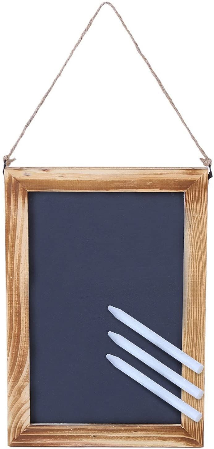 Hanging Chalkboard Signs with White Chalk Sticks (7 x 10 In, 3 Pack)