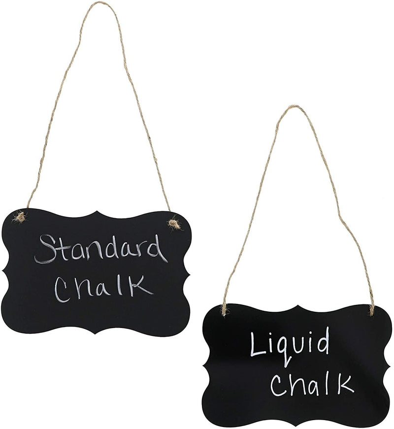 Juvale Hanging Double Sided Acrylic Chalkboard Message Board Signs Liquid Chalk & Standard Chalk (4 x 6 in, 6 Pack)