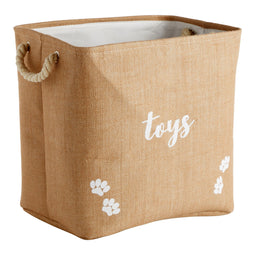Foldable Dog Toy Basket, Pet Accessories Storage Bin (15x12x14 in)