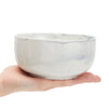 Set of 6 Porcelain Pasta Bowls, Gray Marble Design Dinnerware for Salad and Soup (6 x 3 In, 28 oz)