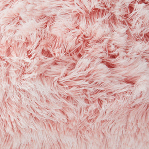 Blush Pink Faux Fur Throw Pillow Covers, Fuzzy Home Decor (18 x 18 Inches, 2 Pack)