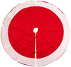 Juvale Christmas Tree Skirt, Red and White Velvet Tree Skirt, Holiday Xmas Decor (60 in)