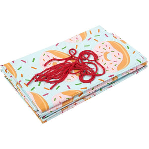 Large Gift Bags with Donut Designs and Red String (6 Pack)
