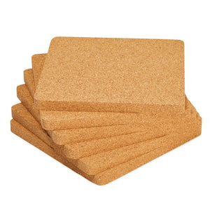 Cork Hot Pads for Kitchen, Square Trivet Tiles for Dining (7x7x0.5 In, 6 Pack)