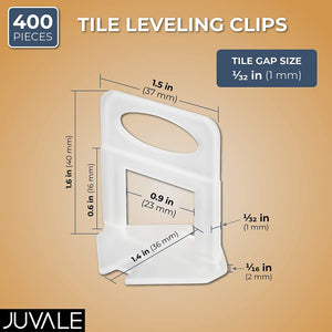 Reusable Tile Leveling System Clips (1/32 in, White, Plastic, 400 Pack)