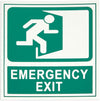 Emergency Exit Sign, Self-Adhesive (5.5 x 5.5 In, 4 Pack)