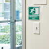 Emergency Exit Sign, Self-Adhesive (5.5 x 5.5 In, 4 Pack)