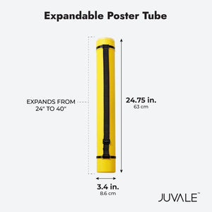 Yellow Expandable Document Tube for Posters, Blueprints, Art (24 to 40 Inches)